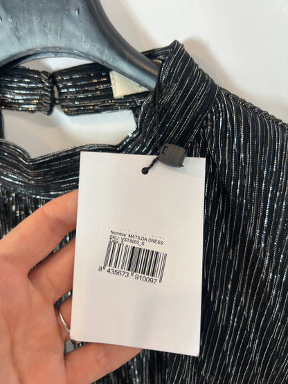 NAME THE BRAND. Short pleated dress with shiny threads. TS