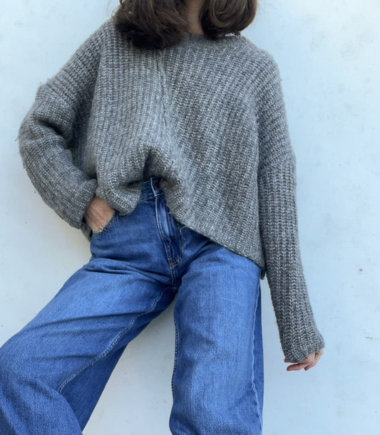 ZARA. Jersey gris jaspeado