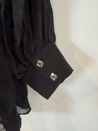 ETRO. Blusa negra con seda. T 42 (38)