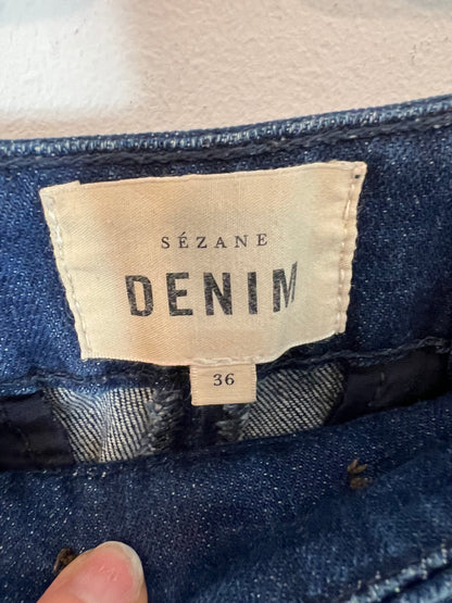 SEZANE. Pantalón ancho denim botones T.36