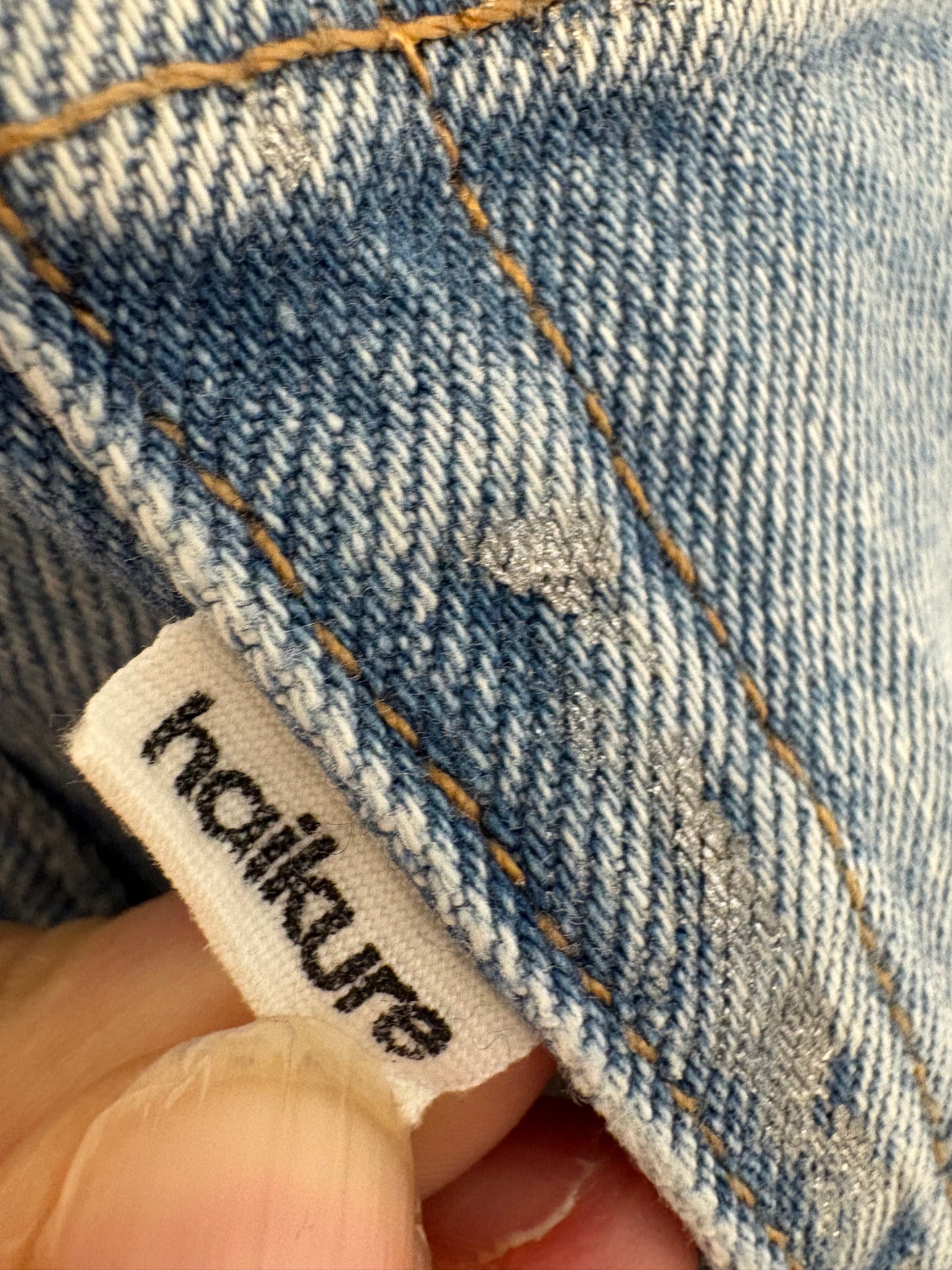 HAIKURE. Denim recto detalles plateados