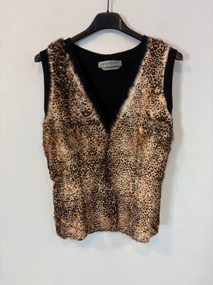 SPORTMAX. Top pelo natural y seda. T 42 (M)