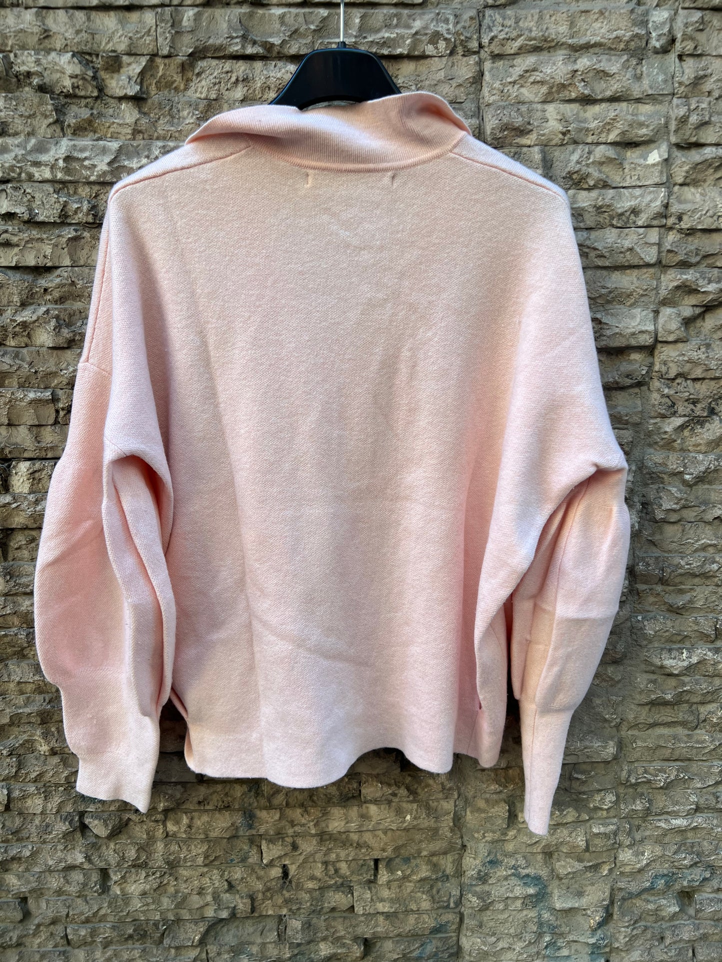 UTERQÜE. Jersey rosa polero con lana. T S