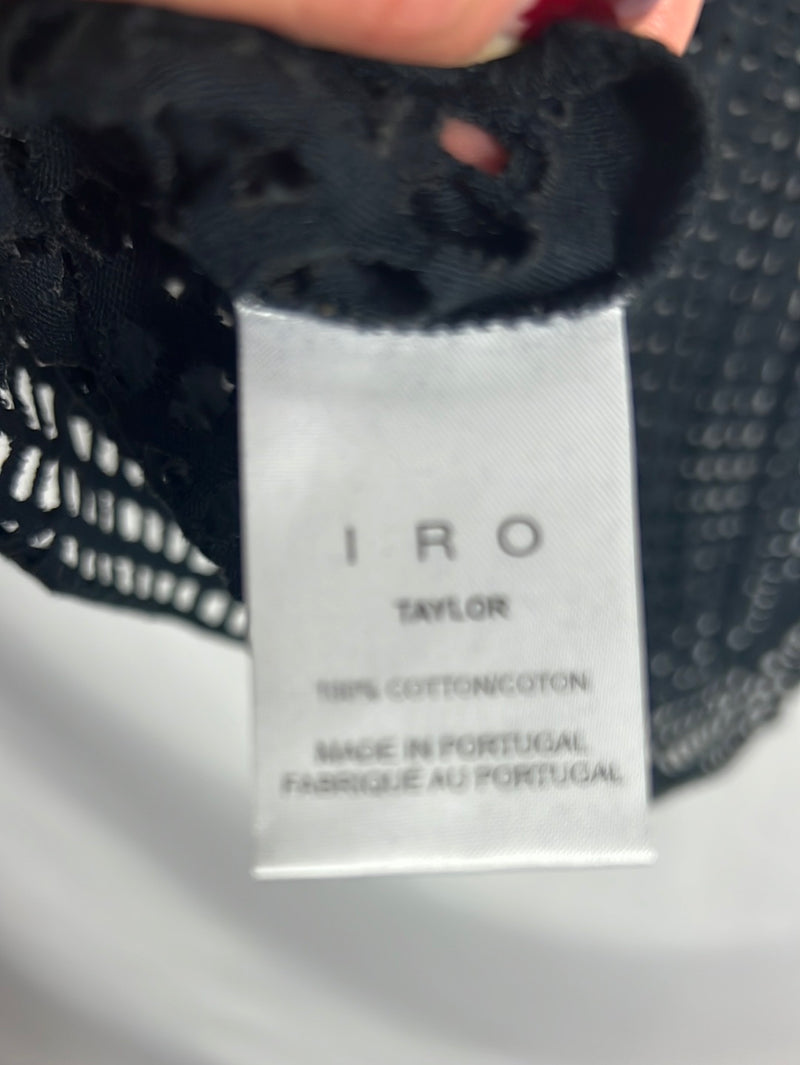 IRO. Camiseta negra calada. T 0(s/m)