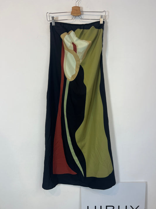 OTRAS. Vestido midi efecto pañuelo. T M