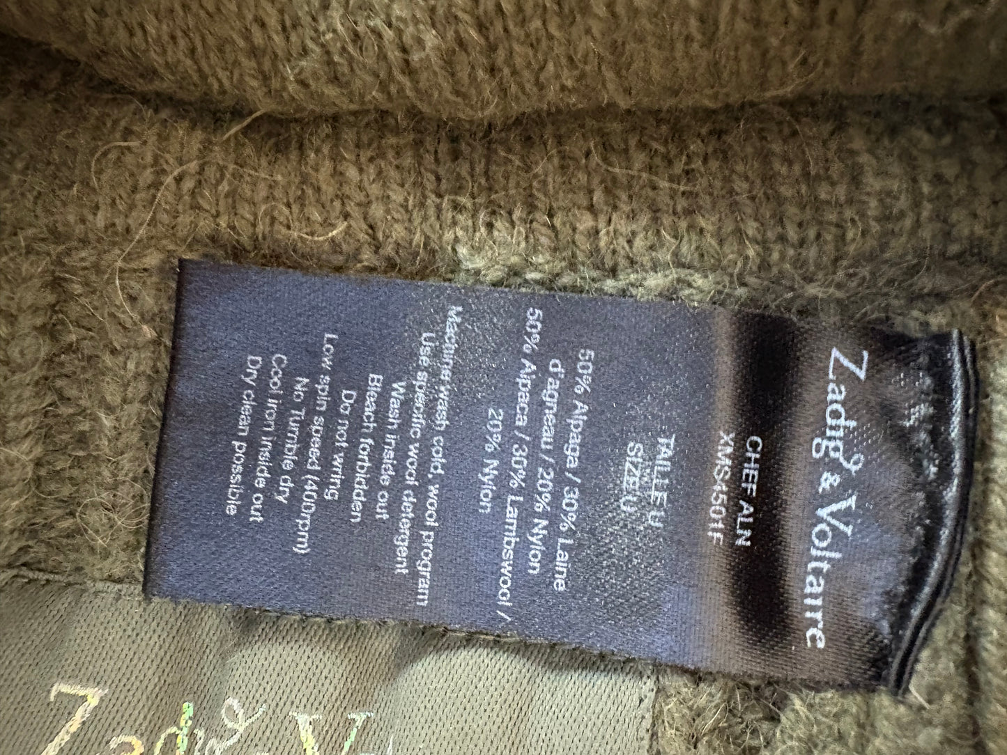 ZADIG&VOLTAIRE. Gorro verde alpaca