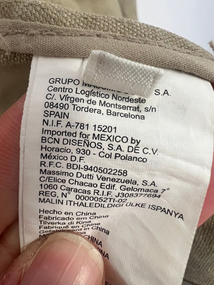 MASSIMO DUTTI. Chaqueta beige oscuro bolsillos. T 38
