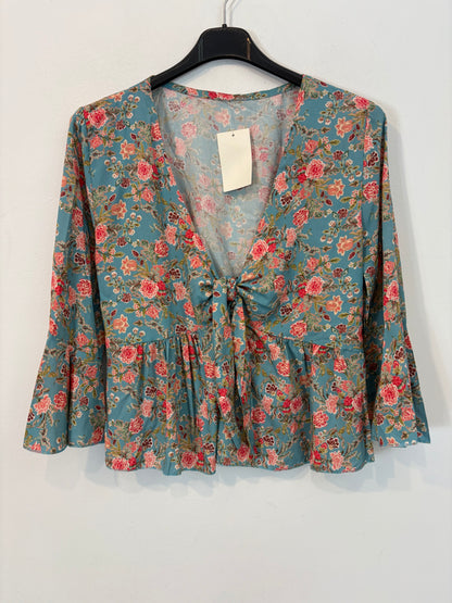 OTRAS. Top flores nudo. T S/M
