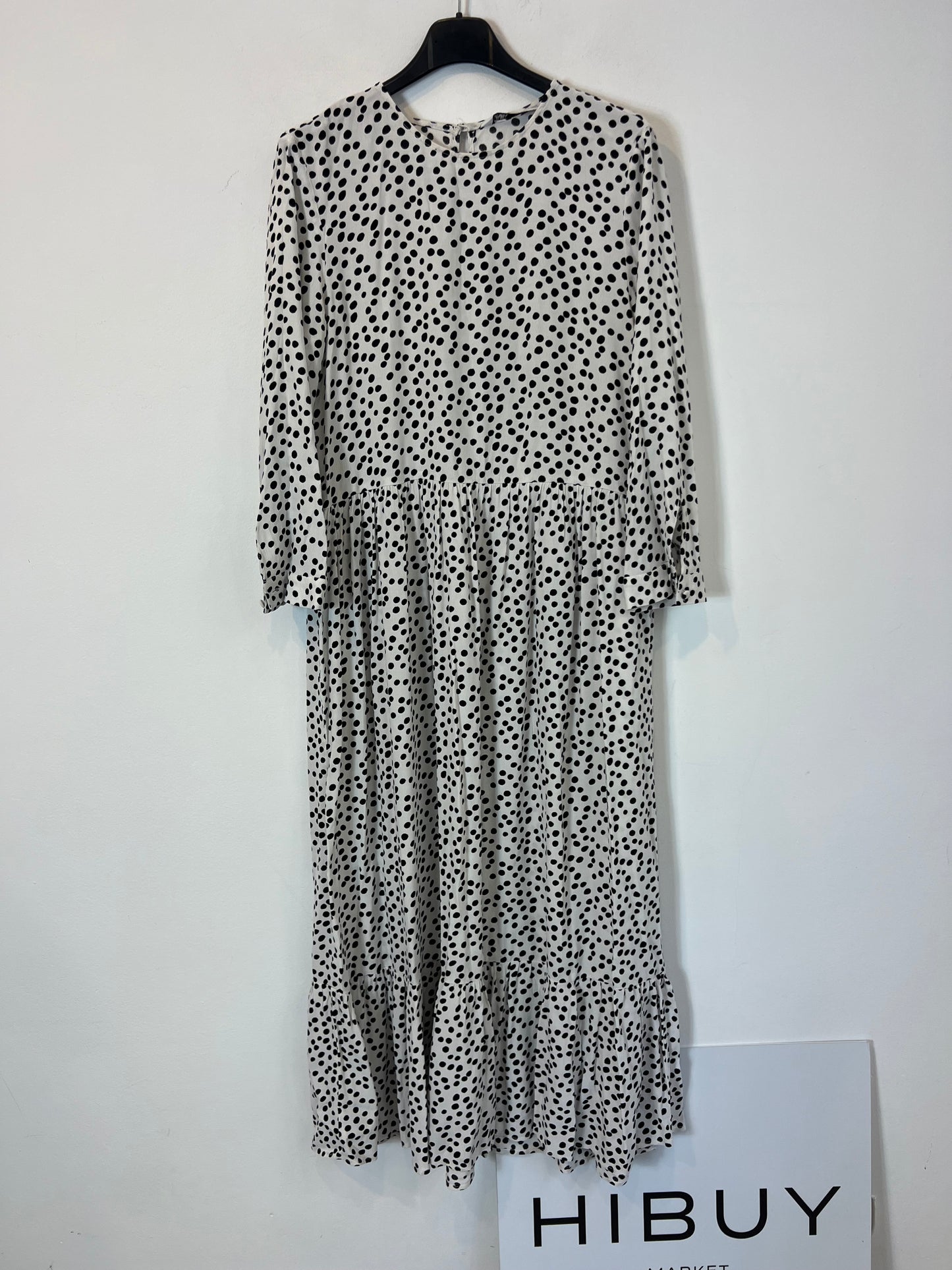 ZARA. Long white polka dot dress. XS (S/M)