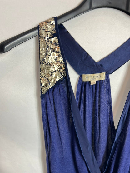 ETRO. Silk top with crossover neckline. Size 38