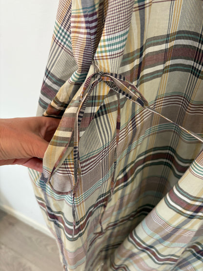 MARLOTA. Vestido largo cuadros textura ligera