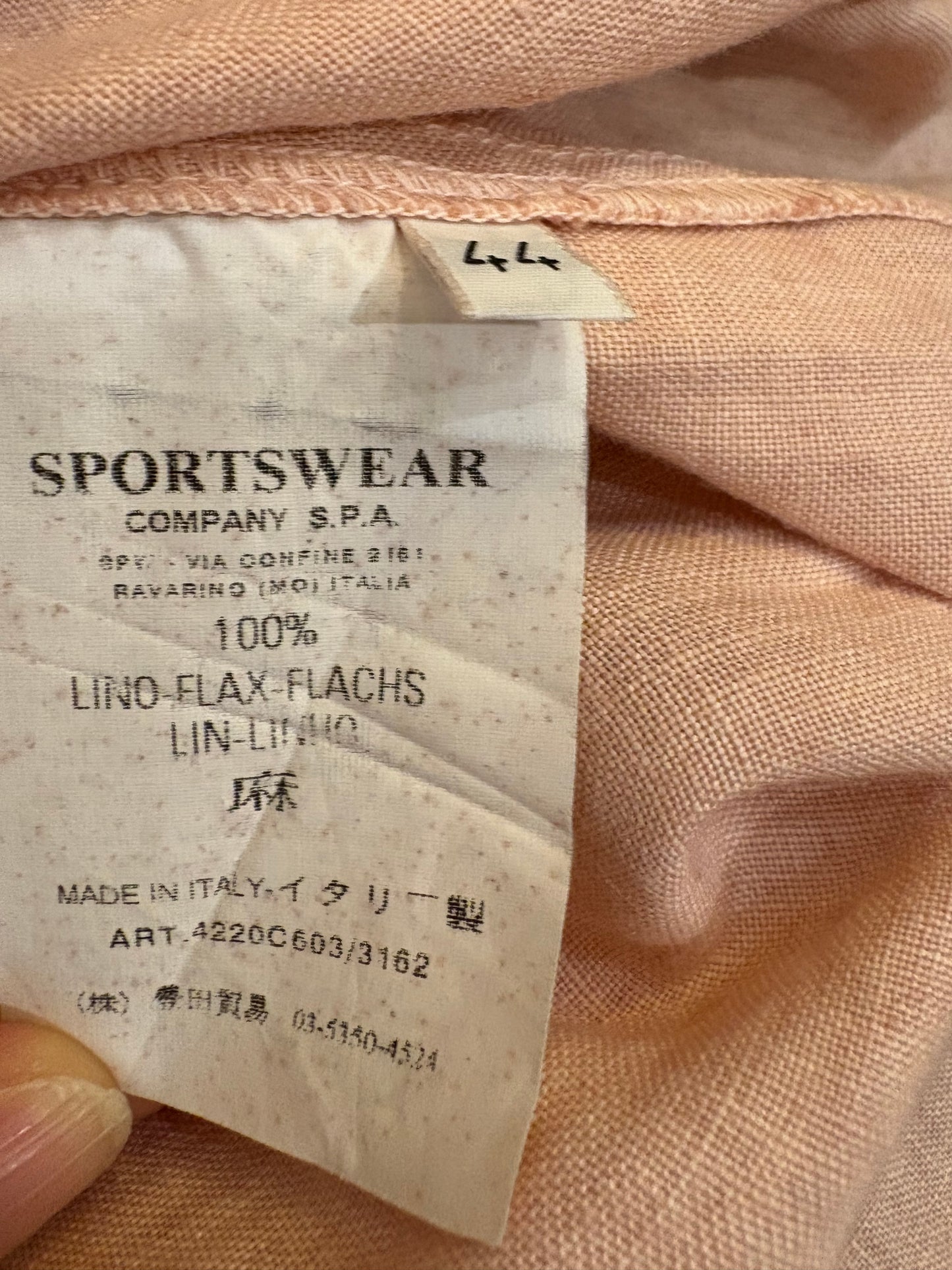 CP COMPANY.Vestido largo rosa claro Lino T.(M)