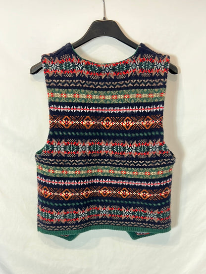 ZARA. Chaleco estampado botones T.m