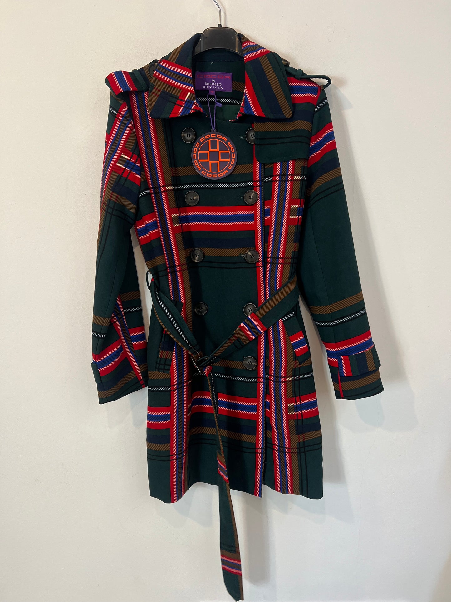 COCOA. Abrigo verde cuadros