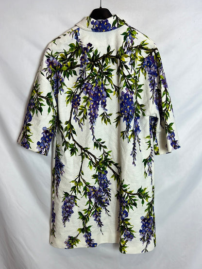 DOLCE & GABBANA. Chaqueta larga estampada media manga. T 38