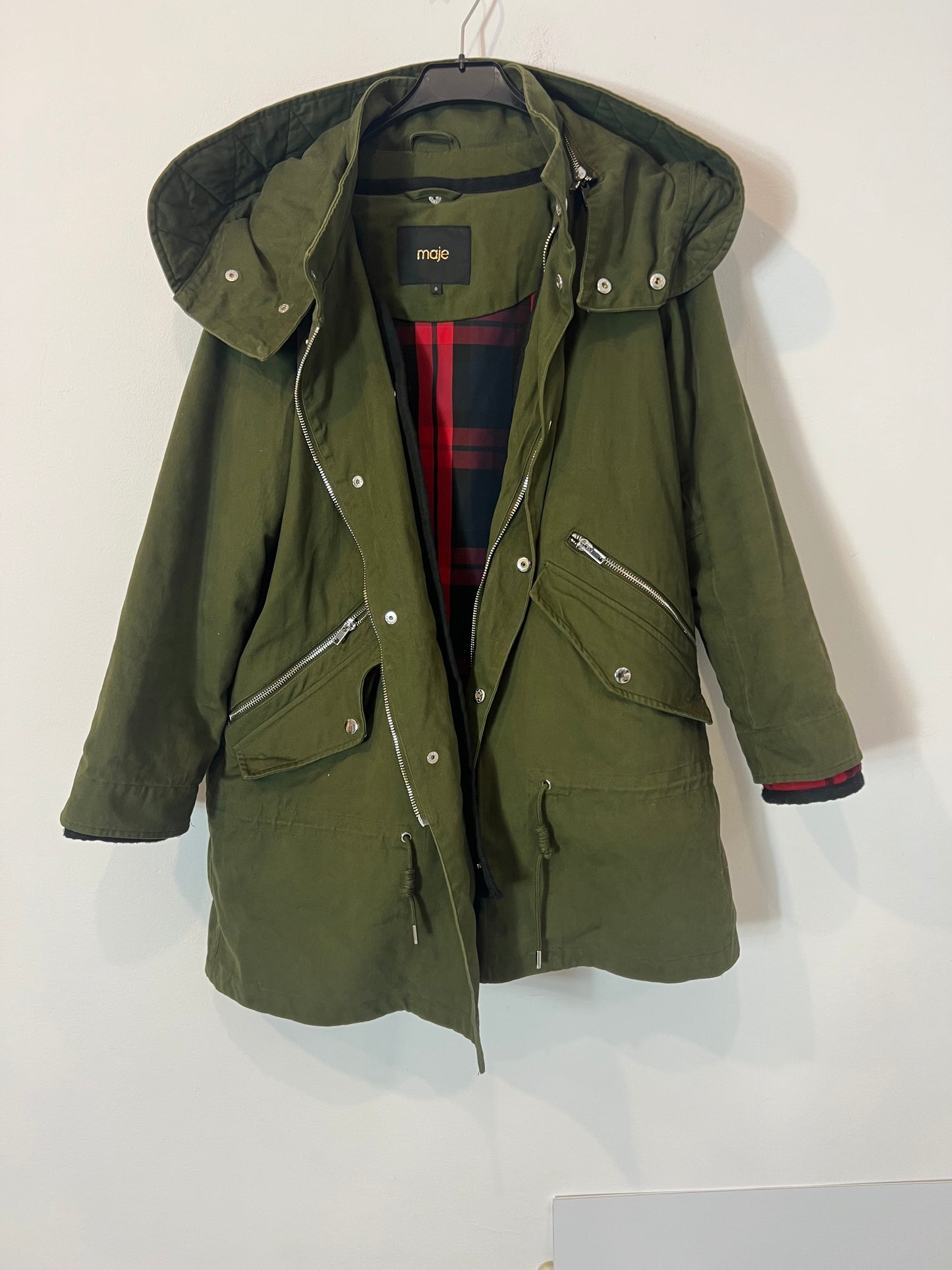 MAJE. Green parka with lining size 0(S)