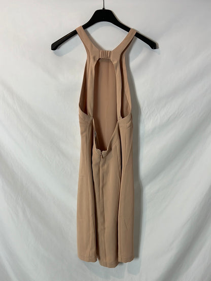 MANGO. Nude halterneck dress. Size XS