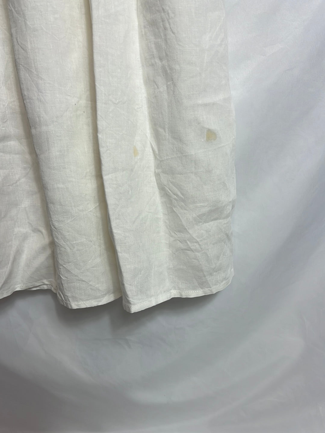 NUTKA STUDIOS. Vestido palabra de honor / falda larga Lino blanco. T XS/S