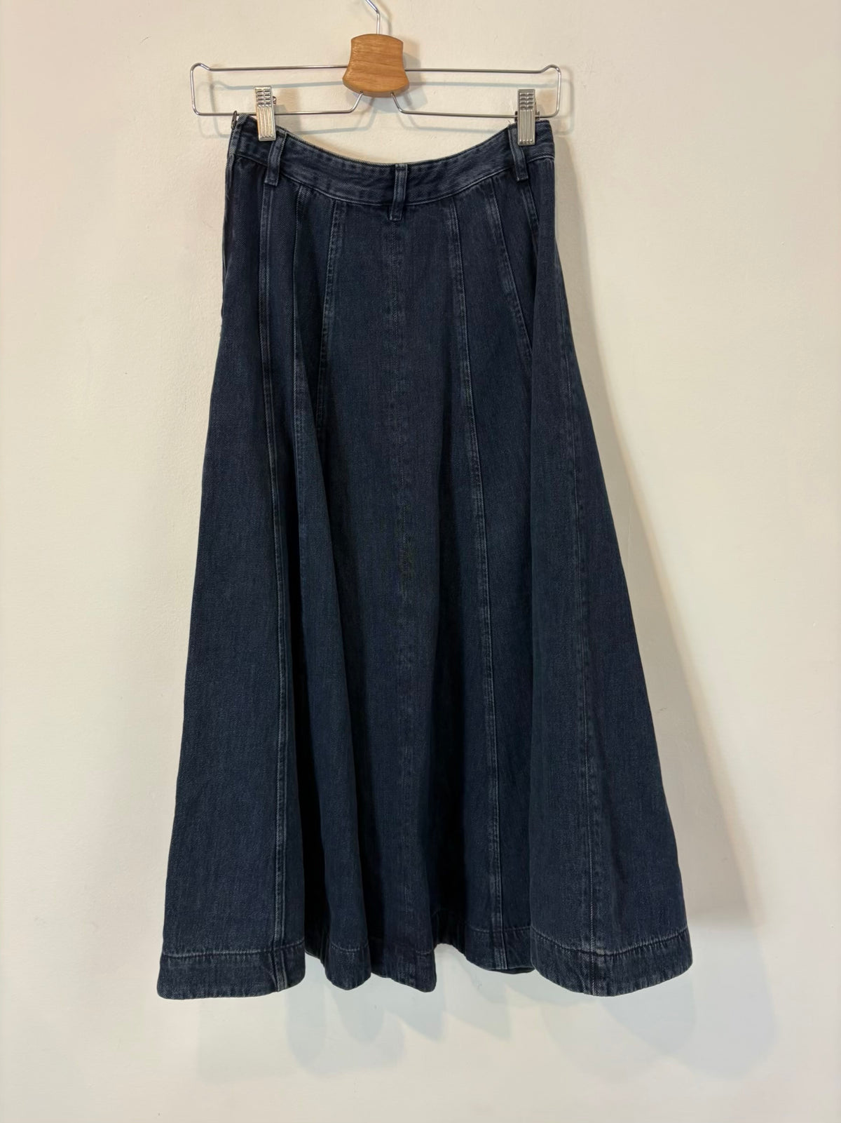 MASSIMO DUTTI. Falda larga denim