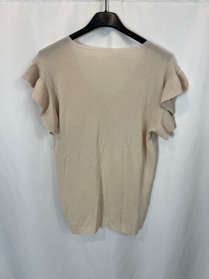 OTHERS. Flowy beige knit top. TM