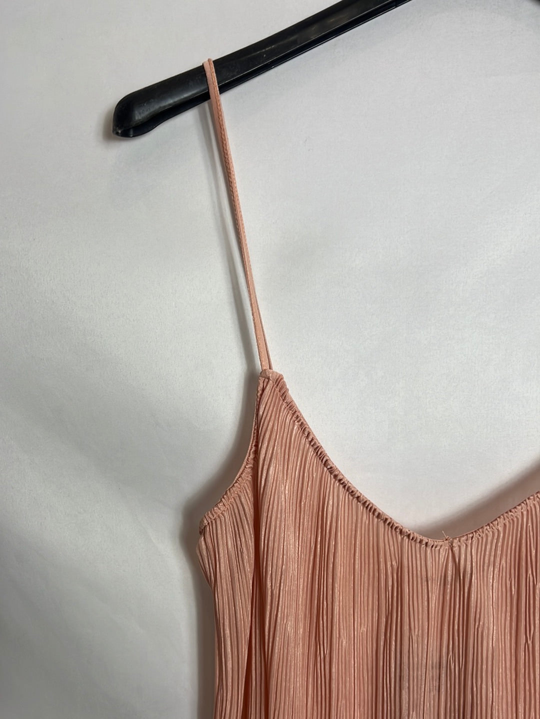 SHANA. Top tirantes rosa plisado. T S