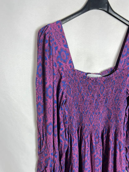 MAGNOLYA. Honeycomb print midi dress. Size 00(XS)