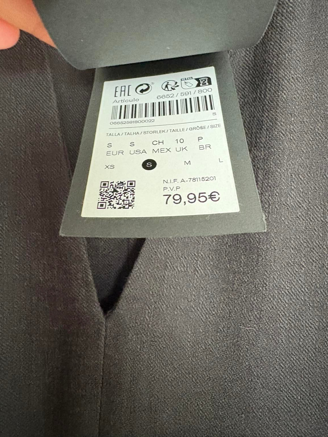 MASSIMO DUTTI. Vestido largo negro lino