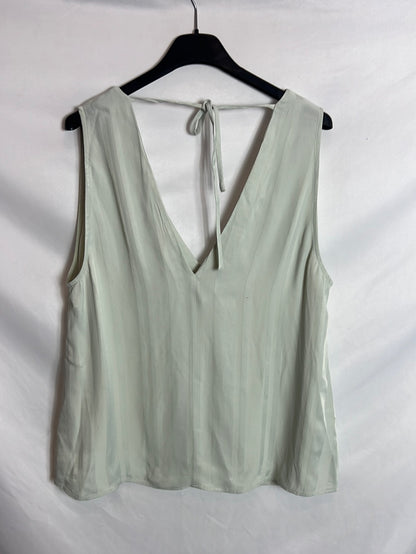 H&M. Top verde claro rayas. T M
