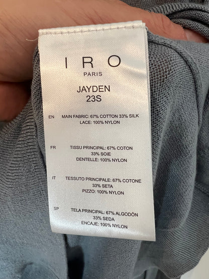 IRO. Jersey azul algodón y seda T.s/m