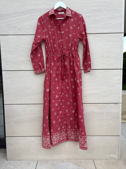 MAISON HOTEL. Vestido largo camisero estampado