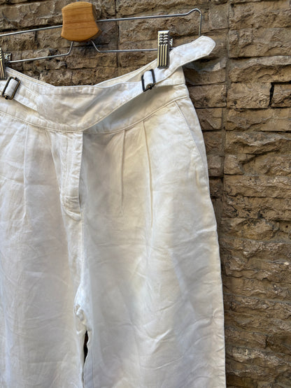 SOEUR. Pantalón lino cintura hebillas