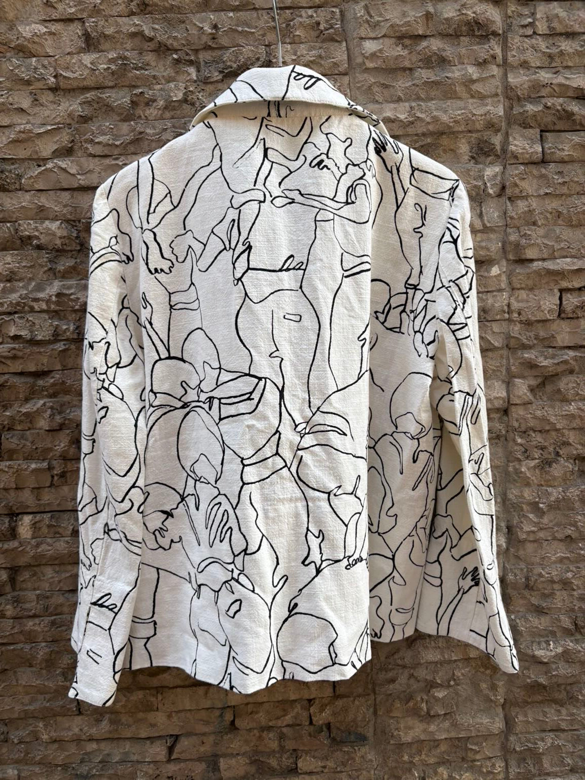 ISABEL DE PEDRO. Chaqueta lino estampada