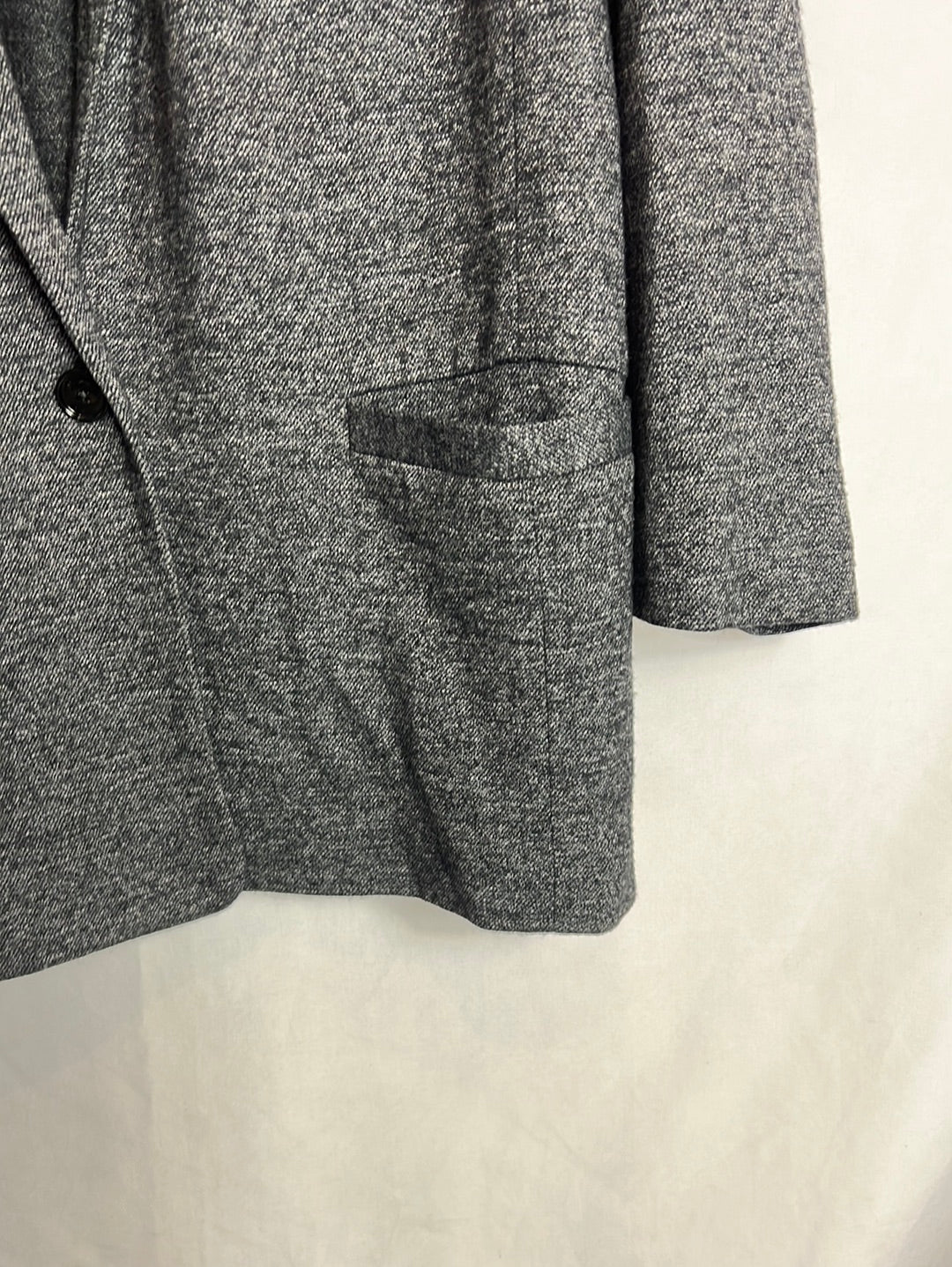 MASSIMO DUTTI. Blazer gris marengo jaspeada lana. T M