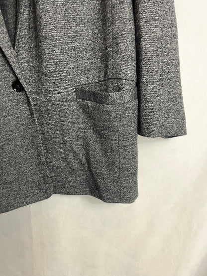 MASSIMO DUTTI. Blazer gris marengo jaspeada lana. T M