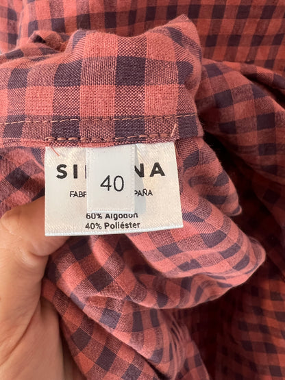 SIMONA. Gingham blouse, size 40