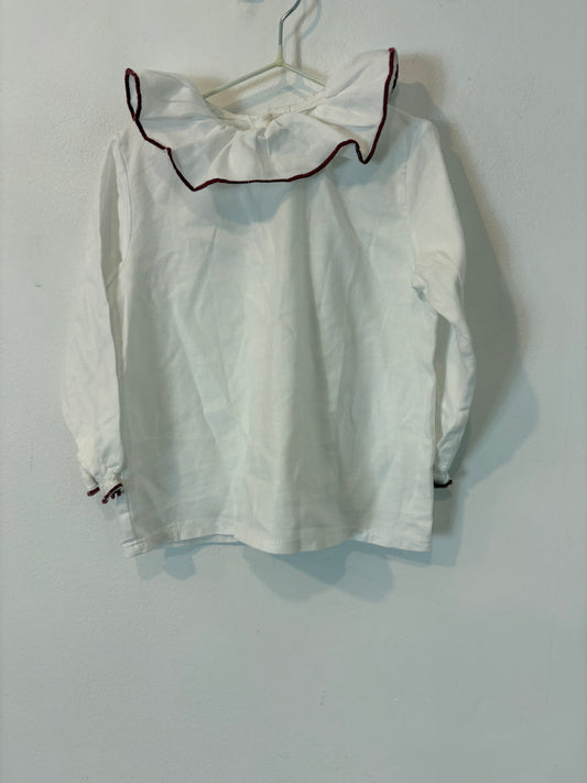 LABUBÉ. Blusa blanca detalle burdeos T.3 años