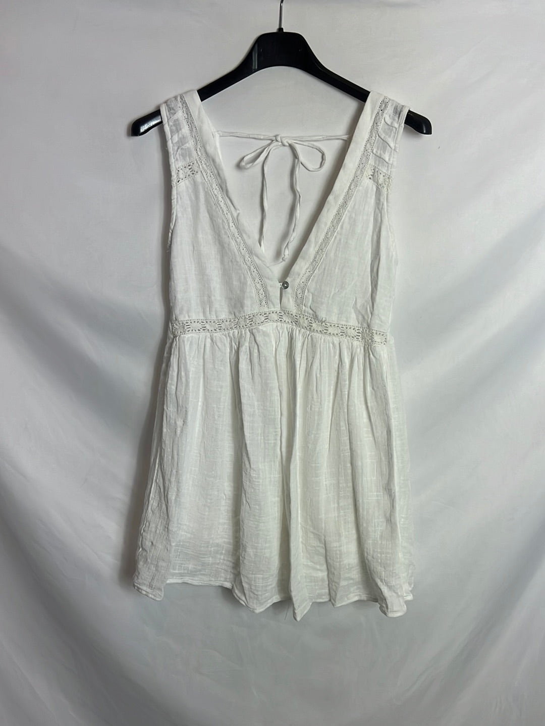 OTHERS. Linen dress-effect short jumpsuit. XS/S
