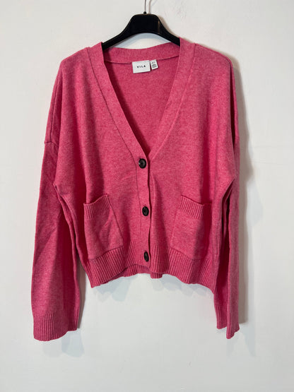 VILA. Cárdigan rosa abotonado. T S