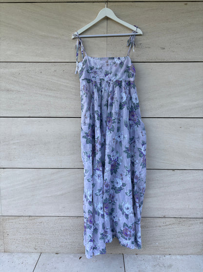 TCN. Long dress with mauve florals. TS/M