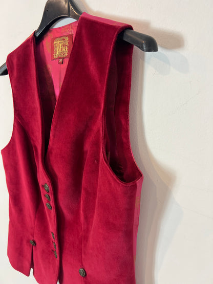 TBA. Chaleco terciopelo burdeos T.36