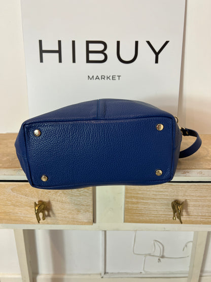 AVG. Bolso shopper azul piel