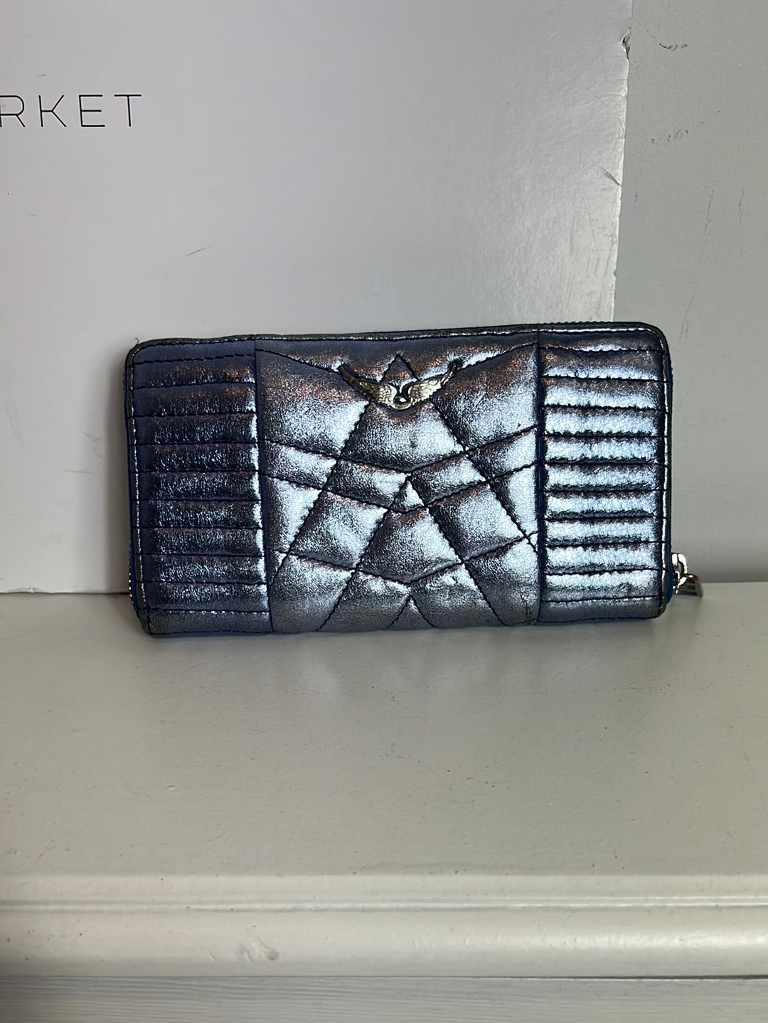 ZADIG&amp;VOLTAIRE. Metallic blue leather wallet