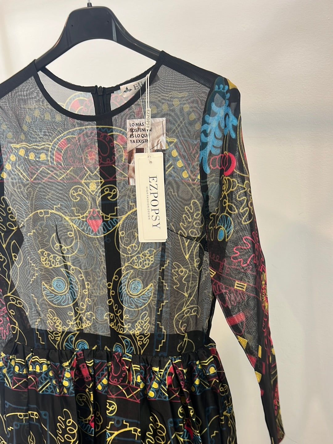 ELISEN. Vestido largo estampado T.s