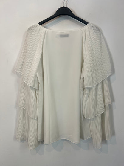 PEDRO DEL HIERRO. Blusa blanca volantes T.m