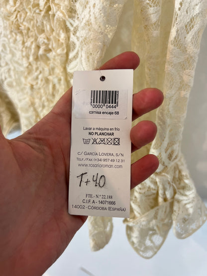 OTRAS. Top beige encaje T.40 (s)
