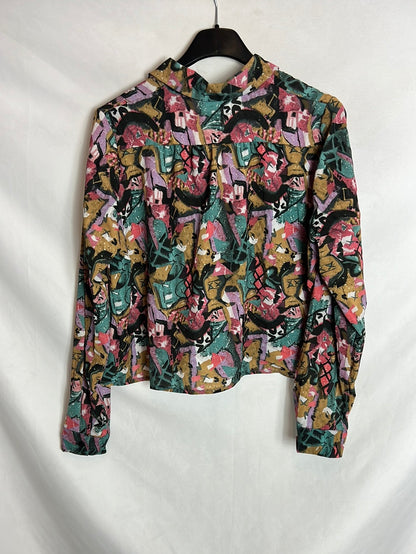 KAOTIKO. Blusa corta estampada. T S