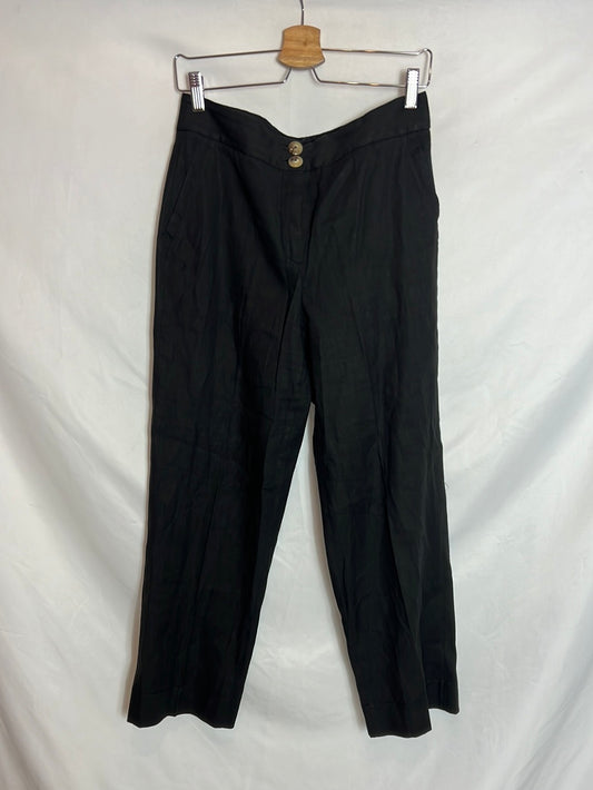 MASSIMO DUTTI. Pantalón negro textura. T 38