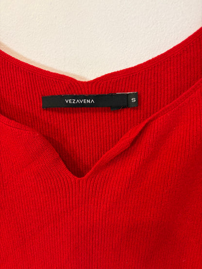 VEZAVENA. Vestido midi punto rojo