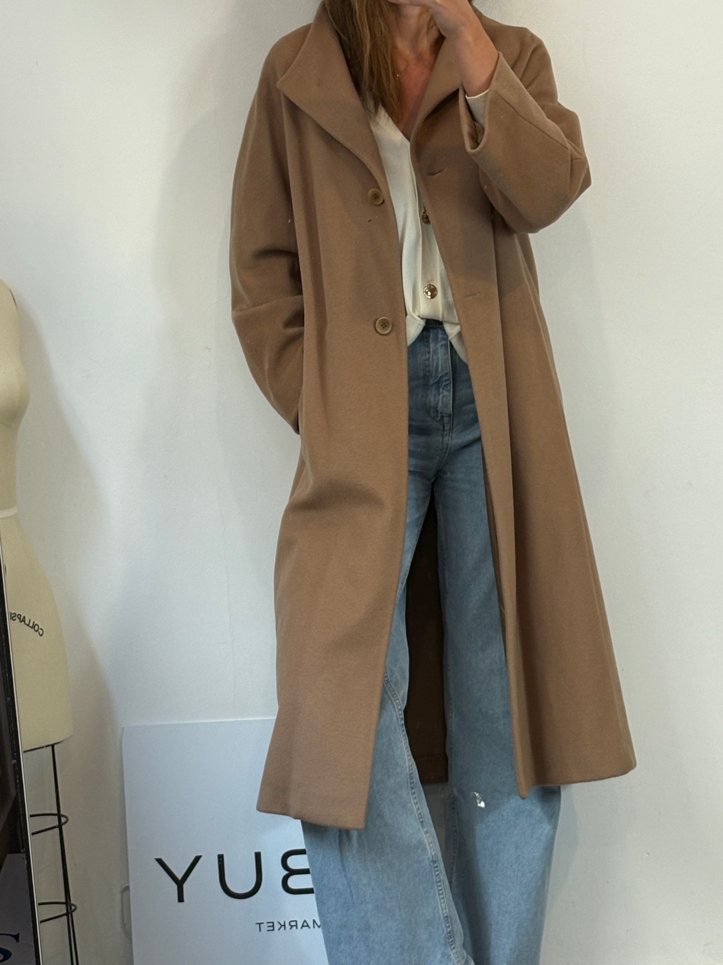 ADOLFO DOMÍNGUEZ. Abrigo largo  lana y cashmere