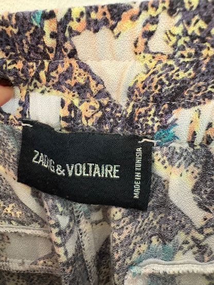 ZADIG&VOLTAIRE. Pantalón fluido estampado tropical. T 36